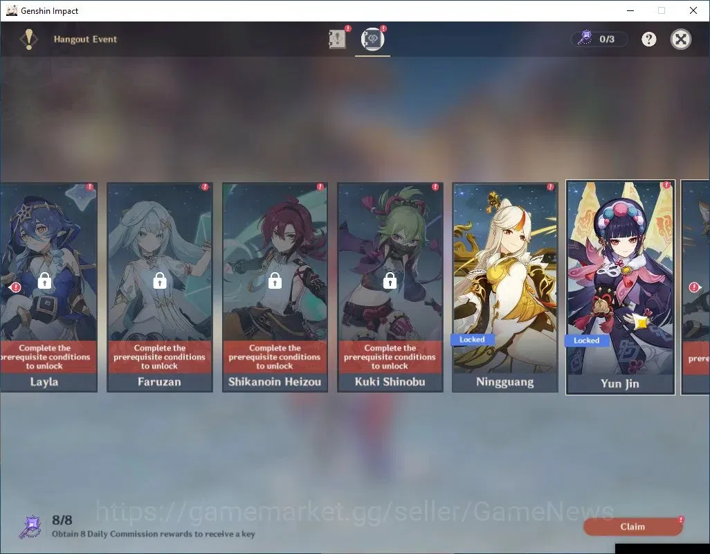 Genshin Impact Accounts Asia|AR 48|3 Limit +2(*5Wep)|Chasca+sign,Skirk,Emi image 12