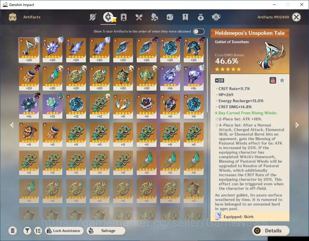 Genshin Impact Accounts Asia|AR 48|3 Limit +2(*5Wep)|Chasca+sign,Skirk,Emi image 5