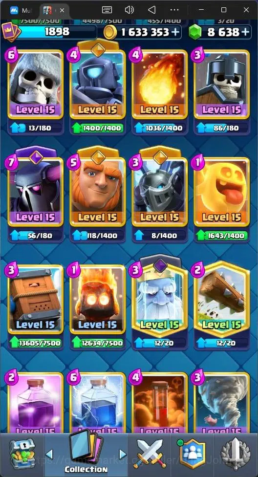 Clash Royale Accounts High-End Global |CL 1898|KTL 16|Trophy 2 (Seasonal Arena 1)|121 Cards|20 MAX|8 Champ|7 Hero|22 10