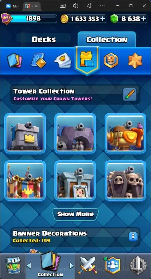 Clash Royale Accounts High-End Global |CL 1898|KTL 16|Trophy 2 (Seasonal Arena 1)|121 Cards|20 MAX|8 Champ|7 Hero|22 20