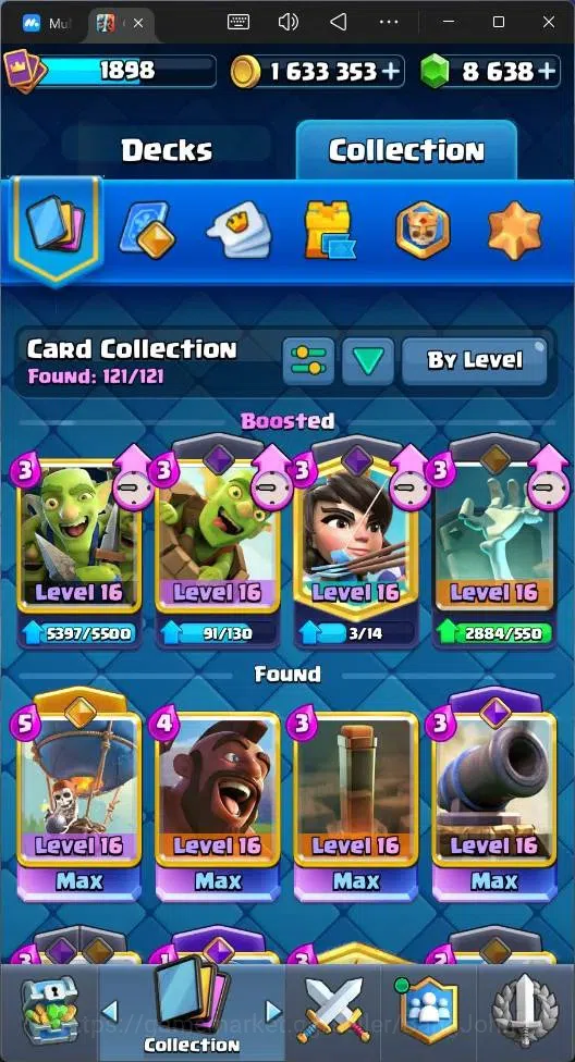 Clash Royale Accounts High-End Global |CL 1898|KTL 16|Trophy 2 (Seasonal Arena 1)|121 Cards|20 MAX|8 Champ|7 Hero|22 7
