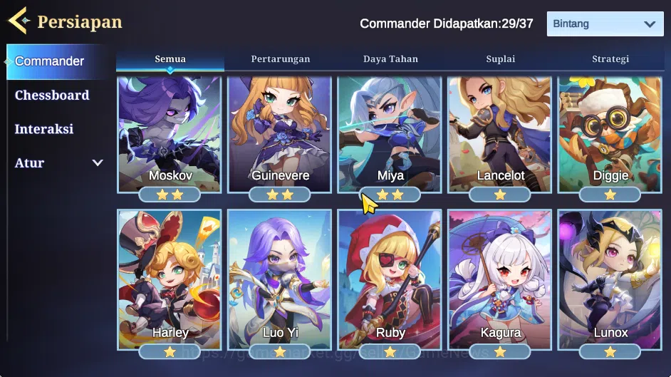 Magic Chess: Go Go Accounts High Legend III|29 Commander 4 Max(Popol Kupa,Alice,Vexana,Wanwan)|7 Skin|Special Zilong,5 11