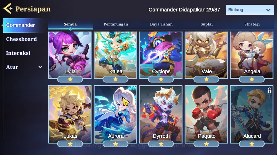 Magic Chess: Go Go Accounts High Legend III|29 Commander 4 Max(Popol Kupa,Alice,Vexana,Wanwan)|7 Skin|Special Zilong,5 12