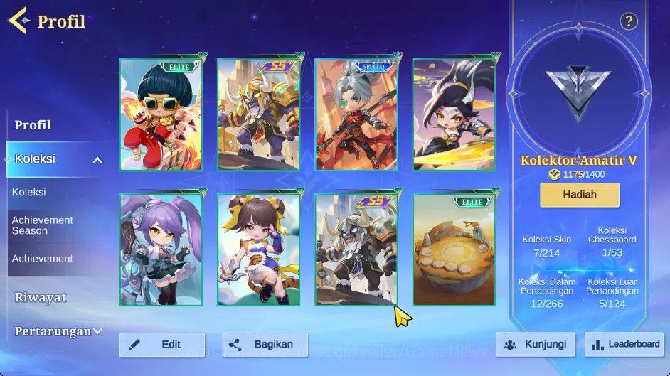 Magic Chess: Go Go Accounts High Legend III|29 Commander 4 Max(Popol Kupa,Alice,Vexana,Wanwan)|7 Skin|Special Zilong,5 3