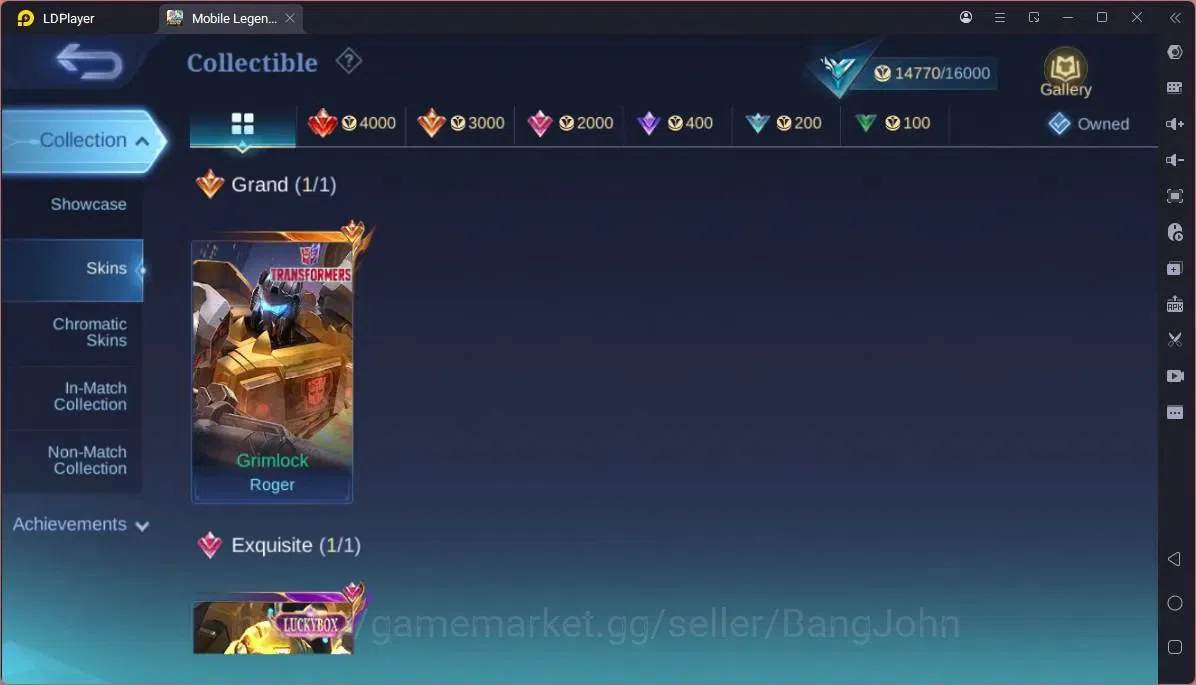 Mobile Legends: Bang Bang Accounts GLOBAL Hero 65 Skin 70|Transformers Roger|Luckybox image 7