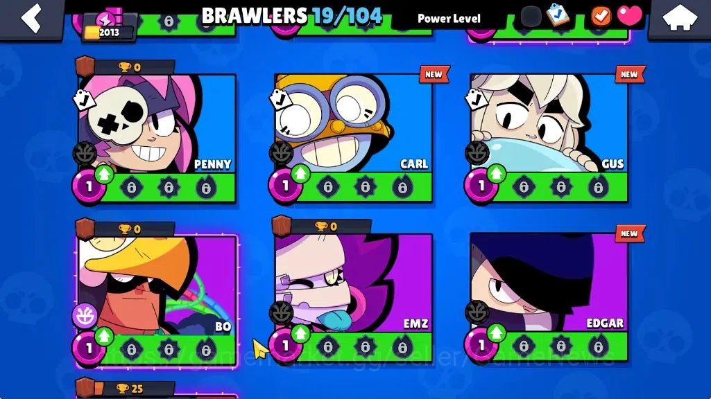 Brawl Stars Accounts 2013 Trophy|19 Brawlers 2 Max|Bibi Full Buffies|2k Bling|1 Prestige|1 Mythic (Gridiron Otis),2 Epic,1 9