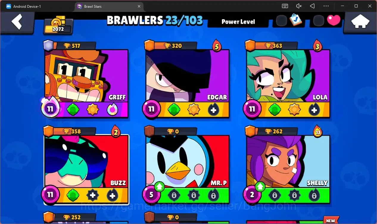 Brawl Stars Accounts Global |2072 Trophy|23 Brawler |1 Max Hypercharge( image 4