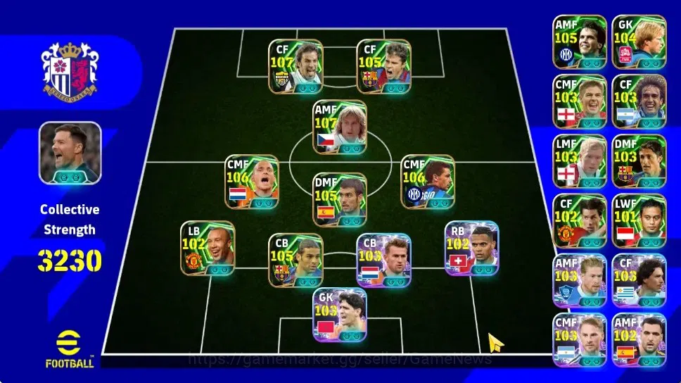 eFootball Accounts Legends & Iconic Players Android|20 Epic Alessandro Del Piero,Javier Saviola,Pavel Nedved,Wesley 1