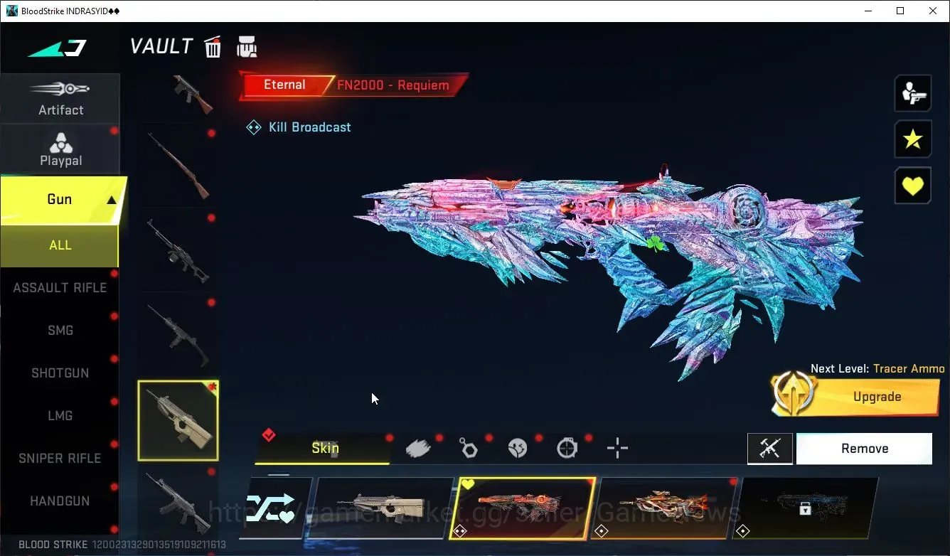 Blood Strike Accounts Collab Skin Asia|ETERNAL Lv2 FN2000,MP7+Melee Ultra Staff|Collab LS Mr Iguana,AOT Female 1
