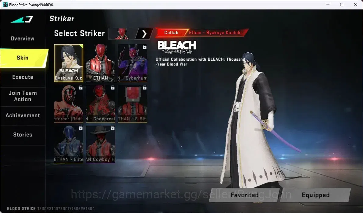 Blood Strike Accounts ASIA | BLEACH Byakuya Striker | Legendary Katana - image 7