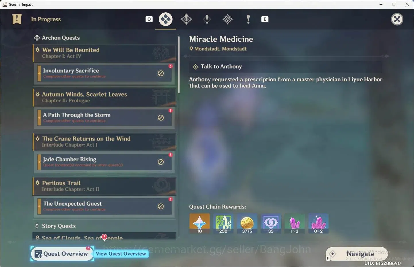 Genshin Impact Accounts Others Asia | AR 47| 3 Limit + 2 Charstd | Limit(Ganyu,Venti,Neuvilette) | STD(Keqing,Mona) |MC 17