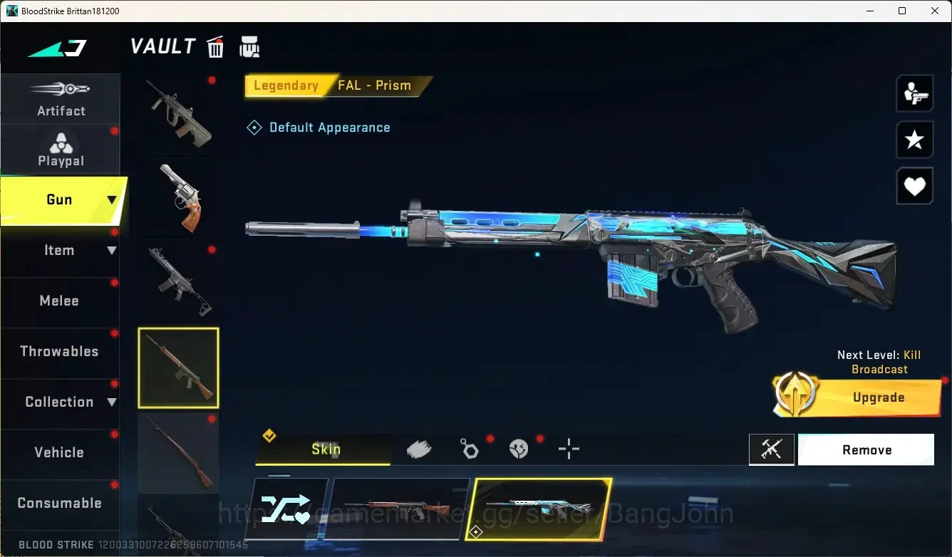 Blood Strike Accounts High-End ASIA |  1 Ultra Talon Knife-Sanctum|1 EVA Gun | 8 Legendary Guns | 1 Epic Name Changing Card 10