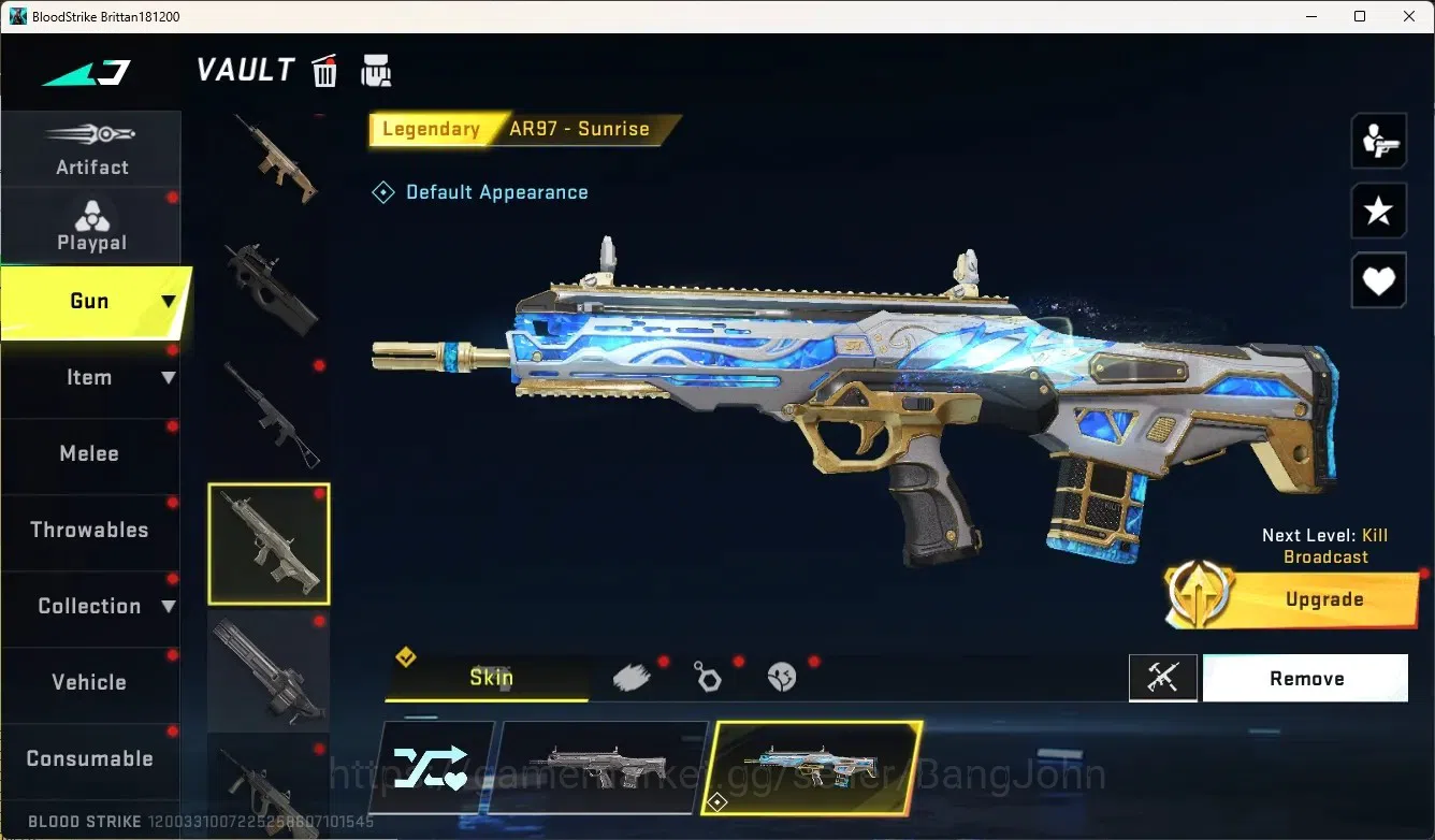 Blood Strike Accounts High-End ASIA |  1 Ultra Talon Knife-Sanctum|1 EVA Gun | 8 Legendary Guns | 1 Epic Name Changing Card 9