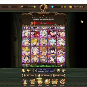 The Seven Deadly Sins: Grand Cross Accounts Endgame GLOBAL|4,2M CC|6 LR+10 UR+Collab Gachia|NMeli4/6,P Brunhind,Roxy M4/6,A