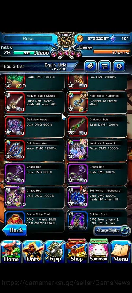 Grand Summoners Accounts Starter Global|Rank 78|Starter|11 Ascend|UP RoyTW,Summer MiyuTW,Chloe,Jay,Rin&LuviaTW,HartTW,V 7