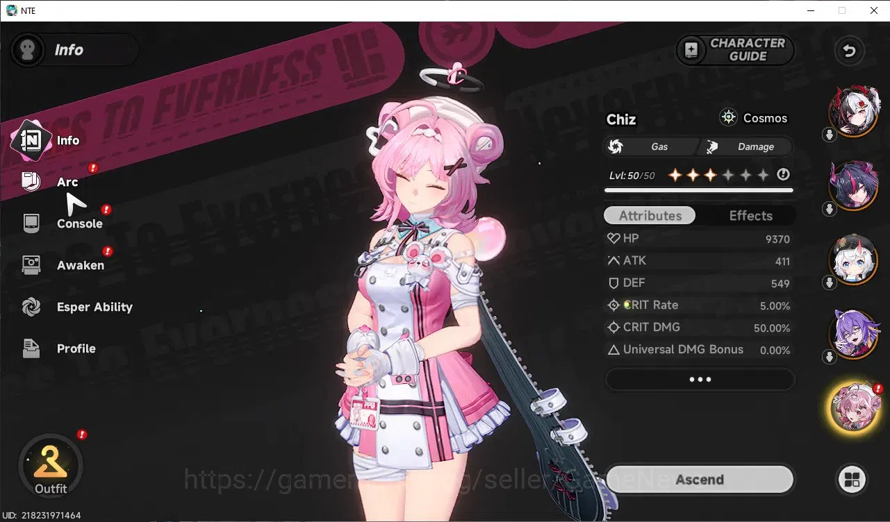 Neverness to Everness Accounts GLOBAL SEA|HL 43|TL 28|8S-Class([LacrimosaA1+Outfit,Shinku]+Sign,Nanally+Livery)|1S-Class 13