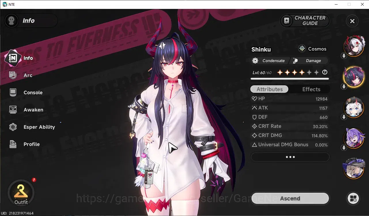 Neverness to Everness Accounts GLOBAL SEA|HL 43|TL 28|8S-Class([LacrimosaA1+Outfit,Shinku]+Sign,Nanally+Livery)|1S-Class 2