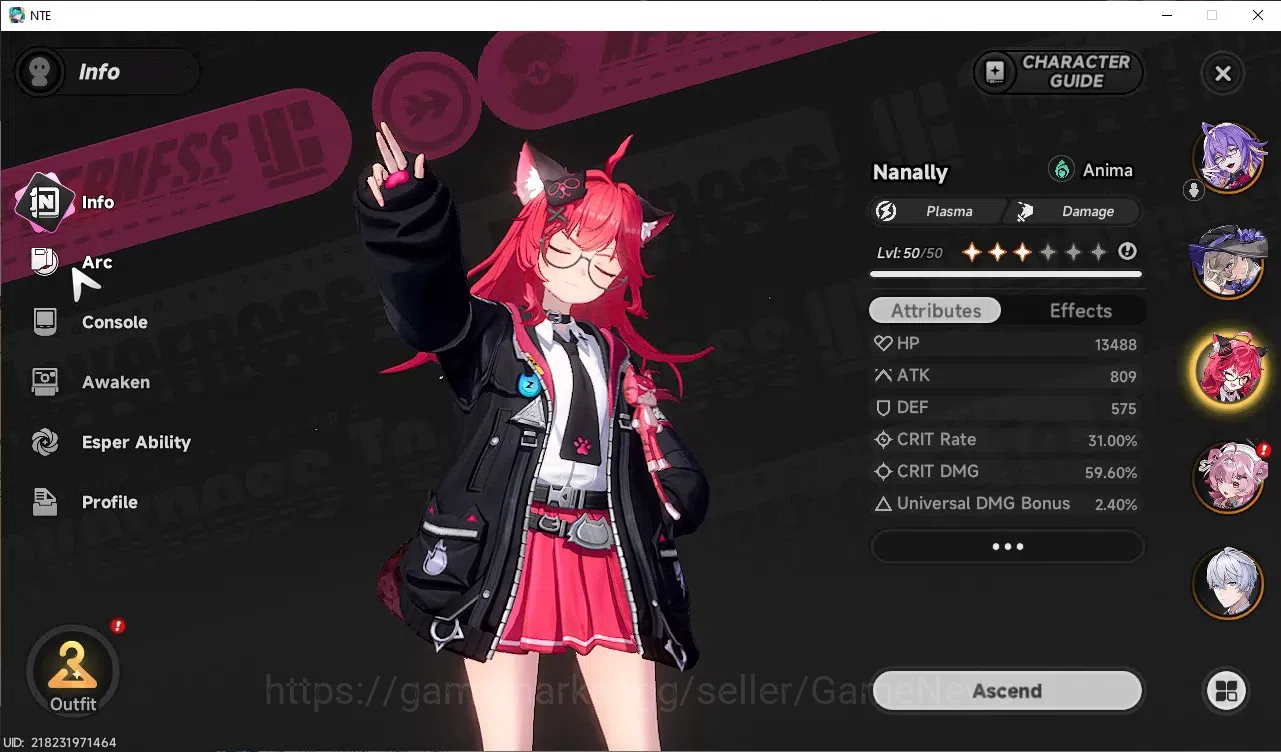 Neverness to Everness Accounts GLOBAL SEA|HL 43|TL 28|8S-Class([LacrimosaA1+Outfit,Shinku]+Sign,Nanally+Livery)|1S-Class 8