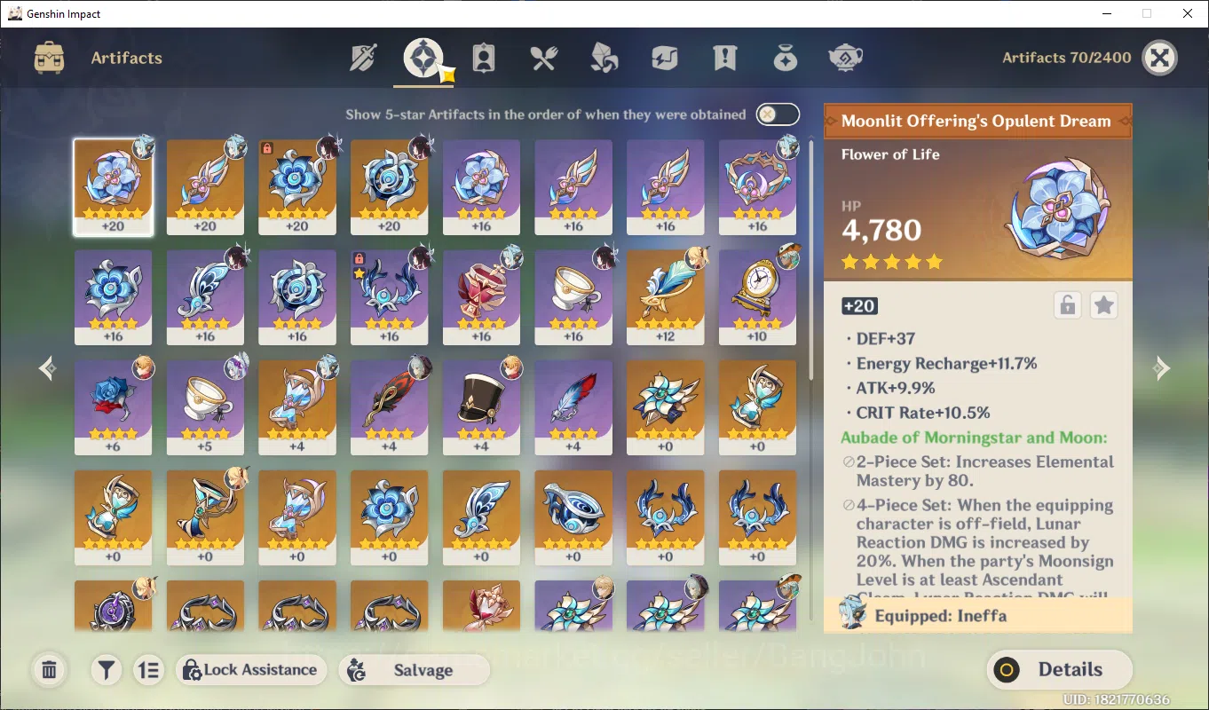 Genshin Impact Accounts ASIA | AR 40, columbina, ineffa, furina, yarka, mo image 4
