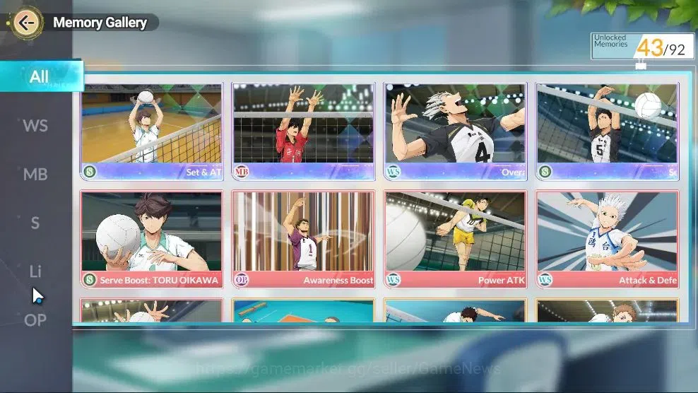 HAIKYU!! FLY HIGH Accounts SEA |Lvl 60|2,4K DM|4 SP (OikawaR2,Bokuto,Keiji,Tetsuro)+Memo|7 UR 13