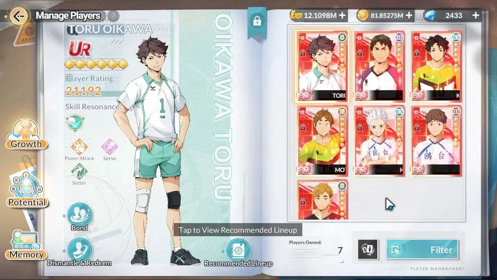 HAIKYU!! FLY HIGH Accounts SEA |Lvl 60|2,4K DM|4 SP (OikawaR2,Bokuto,Keiji,Tetsuro)+Memo|7 UR 3