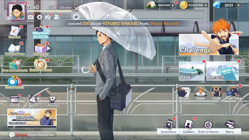HAIKYU!! FLY HIGH Accounts SEA |Lvl 60|2,4K DM|4 SP (OikawaR2,Bokuto,Keiji,Tetsuro)+Memo|7 UR 7