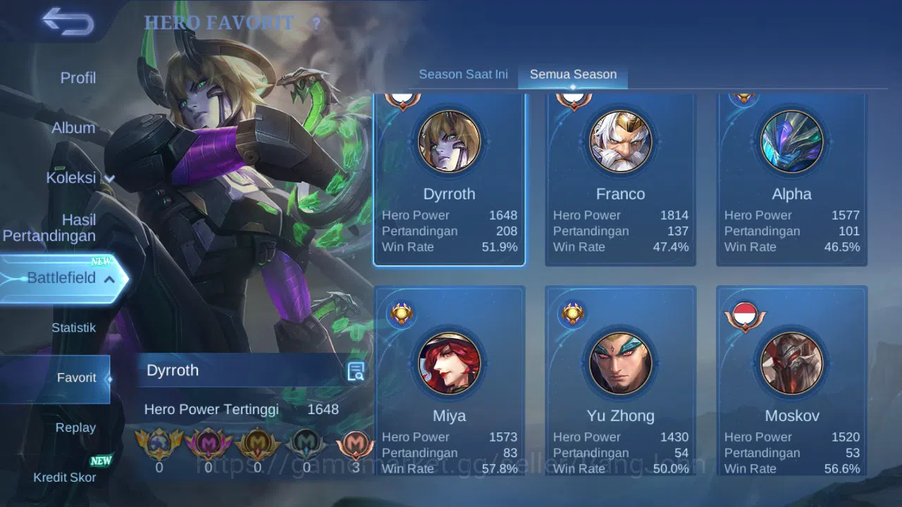 Mobile Legends: Bang Bang Accounts GLOBAL Hero 69 Skin 115 Prime Claude | CC Nata | P image 14