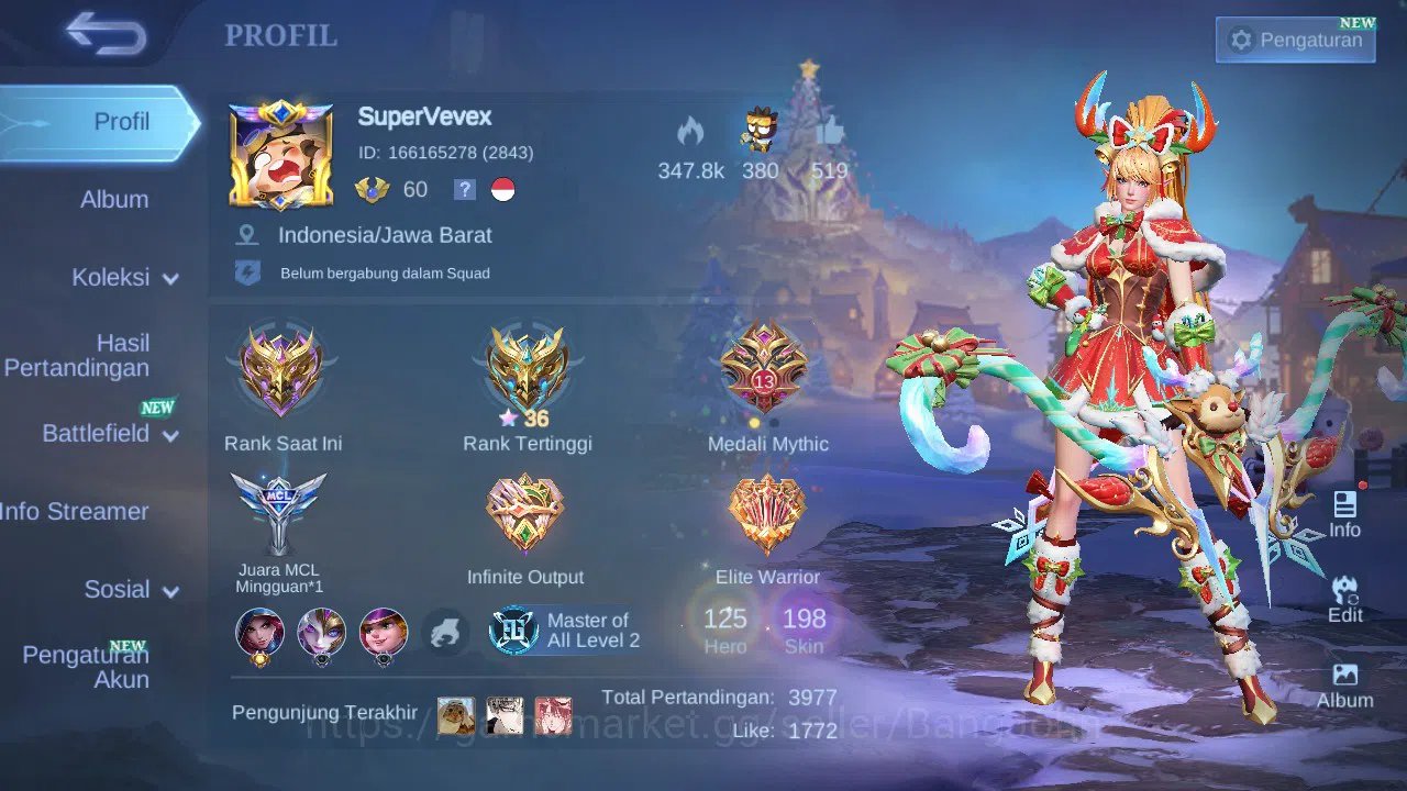 Mobile Legends: Bang Bang Accounts GLOBAL Hero 125 Skin 198 | KOF karina | Luckybox M image 14