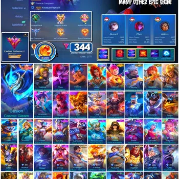 Mobile Legends: Bang Bang Collector #3514 344 Skins | Legend Gusion | Collector Natali image 1