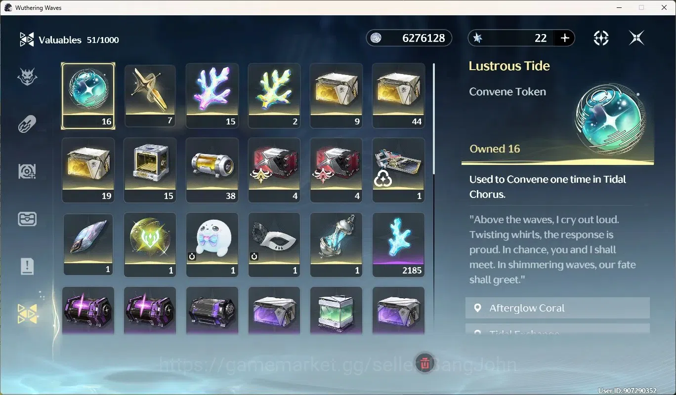 Wuthering Waves Accounts Mid-Game SEA|UL 57|Rank 6|5 Char Limited [Augusta Rc2,Iuno Rc1]+Sign,Shorekeeper,Rebecca,Phrolova 12