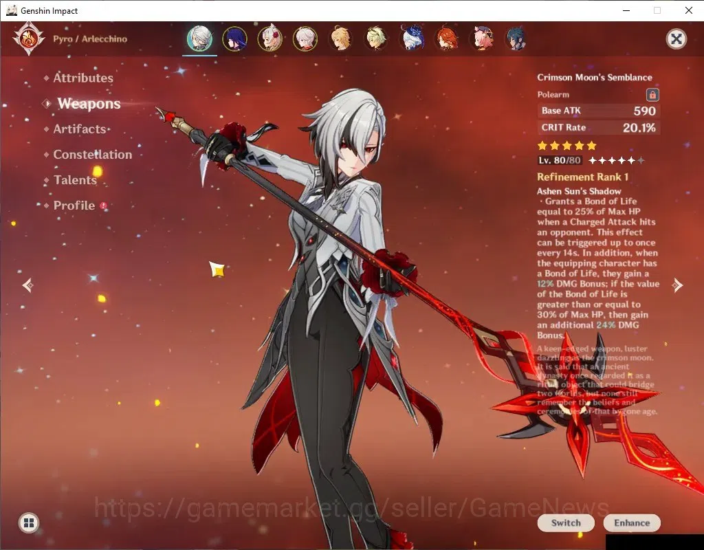 Genshin Impact Accounts ASIA|AR 55|6 Limited+1(*5Wep)|Arlecchino+Sign,Colu image 3