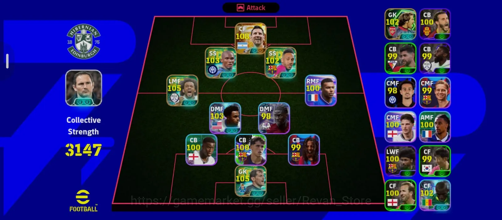 eFootball Accounts Meta Player Ovr 3147 | Big Time Messi World Cup x Epic Marcelo 1