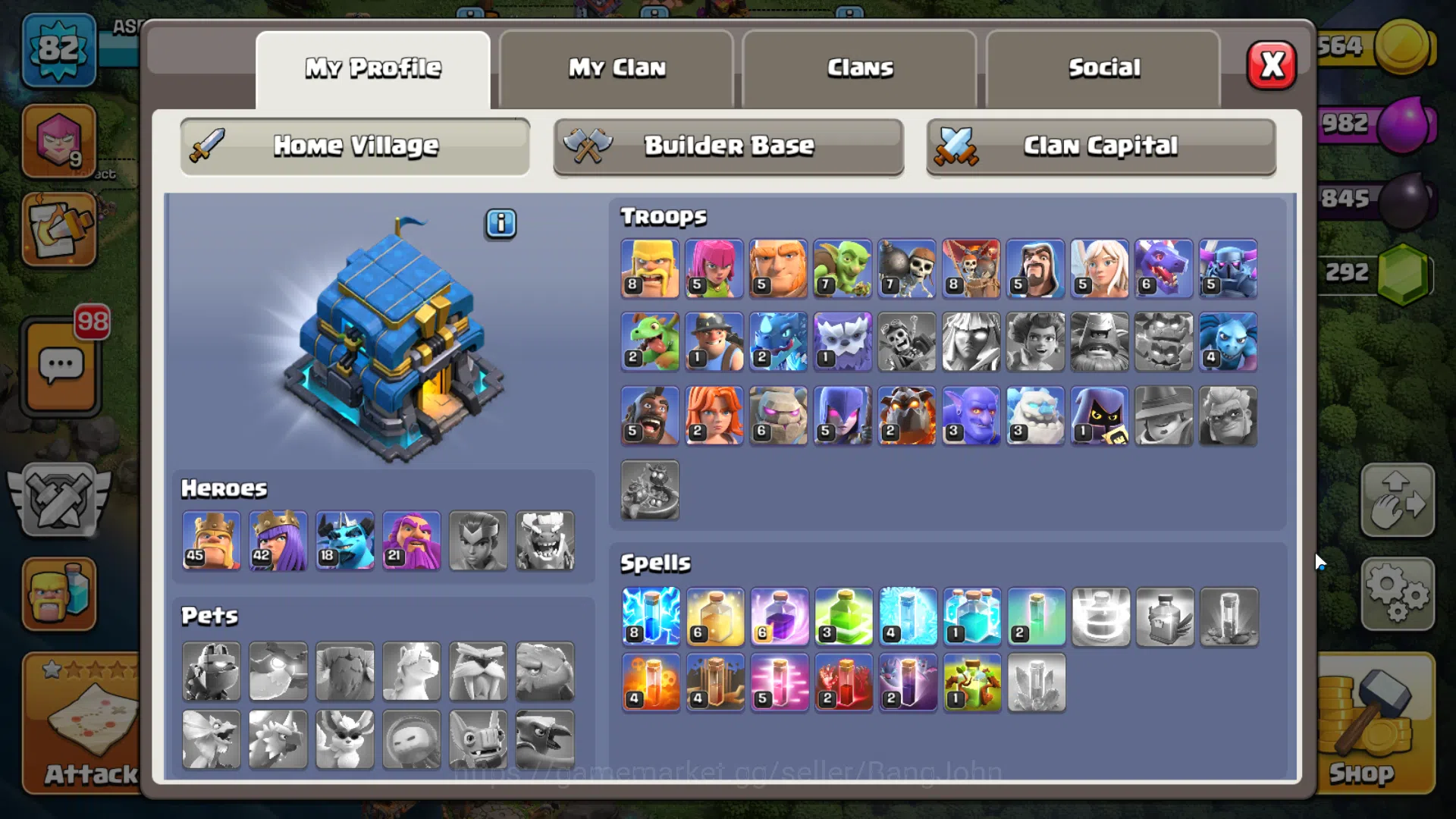 Clash of Clans Accounts TH 12-BH 4|LVL 82|League Archer 9|HH 6|BK 45,AQ 42 image 3