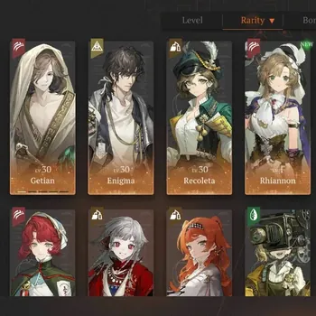 Reverse: 1999 Accounts Starter Global|Lv 2|9 SSR 1 Limit| Rhiannon |Ulrich P1,Getian P1,Enigma,Recoleta,Coppelia,Cheng