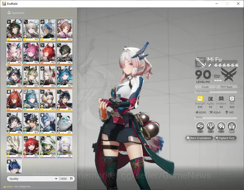Arknights: Endfield Accounts ASIA|Lv60|10SSR(5Limit)+17(*6WEP)|[(Fangyi,Laevata image 2