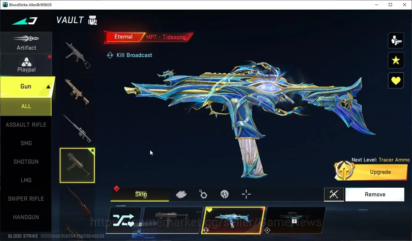 Blood Strike Accounts Collab Skin ASIA|ETERNAL Lv2 MP7-TideSong|Collab AOT2 M4A1 Batle Faith|3 ULTRA 1