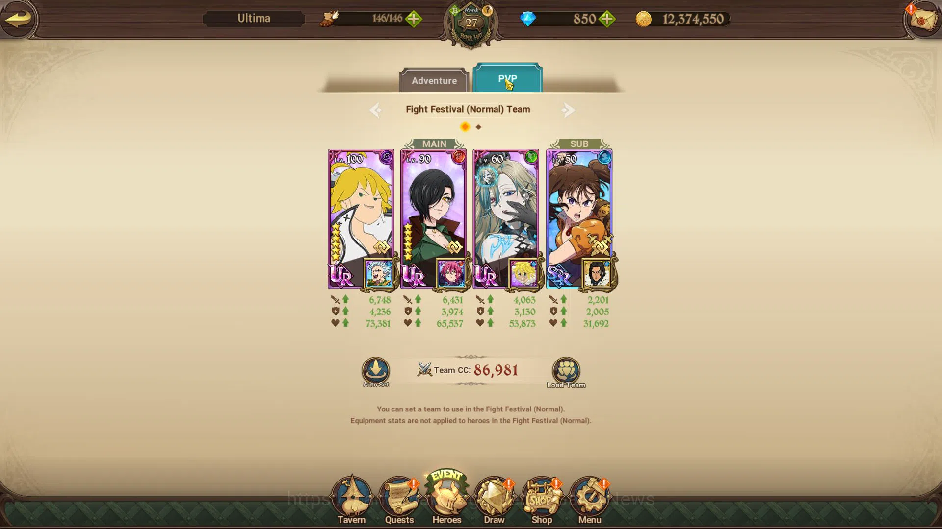 The Seven Deadly Sins: Grand Cross Accounts Starter Global | Fresh Starter Chapter 4 | 543K CC & 850 DM | 2 UR | Nightmare 2