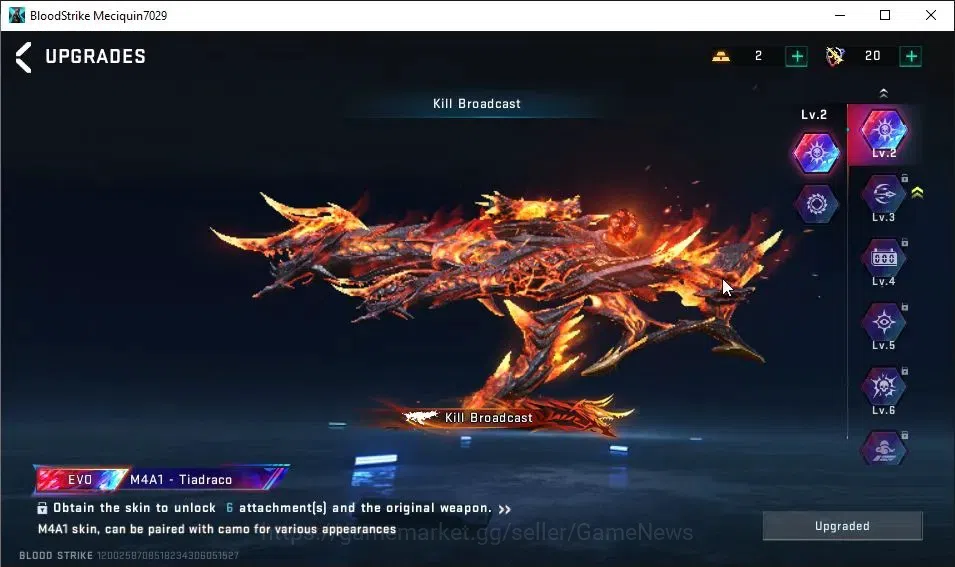 Blood Strike Accounts ASIA|EVO M4A1-Tiadraco Lv2|7 ETERNAL|2 ULTRA Melee image 8