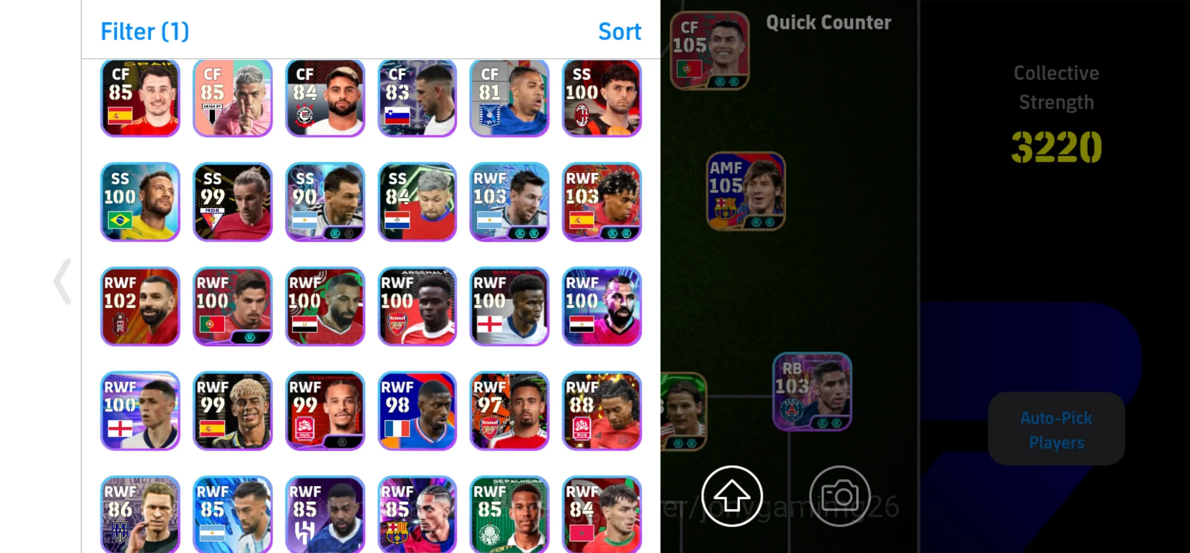 eFootball アカウント チームパワー3207 高レート選手多数 eFootball アカウント チームパワー3207 高レート選手多数 eFootball
