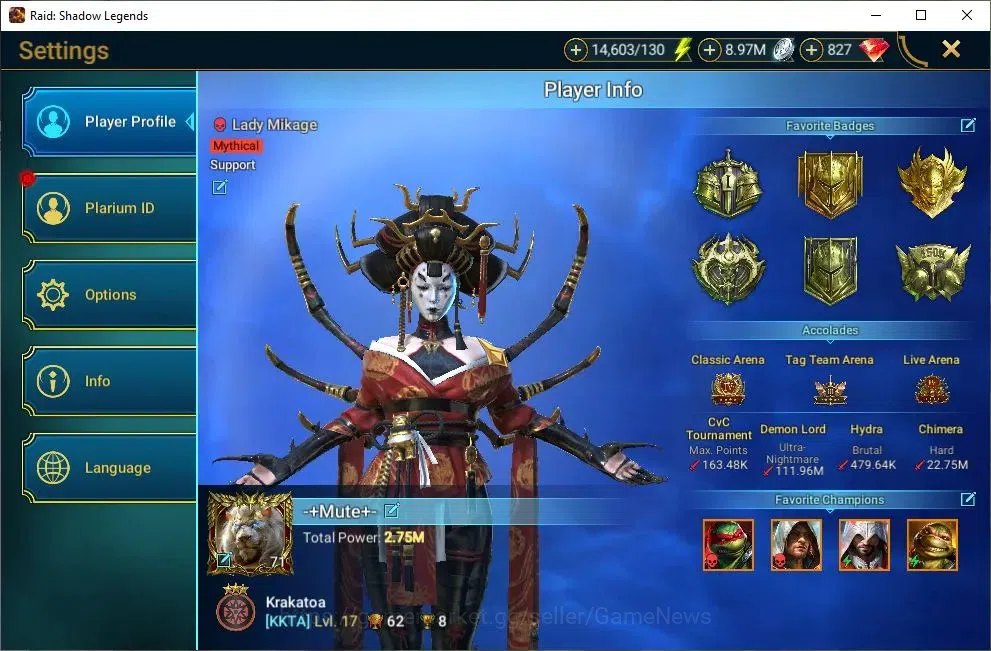 Raid: Shadow Legends Accounts Lv71 2,7M Power|1 Mythic(Lady Mikage)|37 Legend(Ra image 2