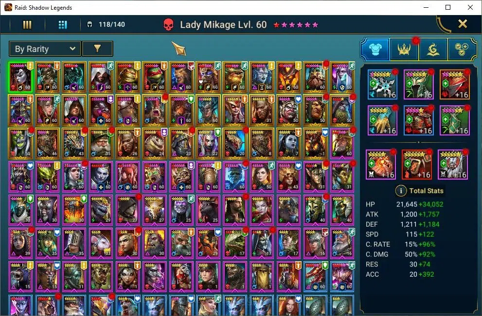Raid: Shadow Legends Accounts Lv71 2,7M Power|1 Mythic(Lady Mikage)|37 Legend(Ra image 3