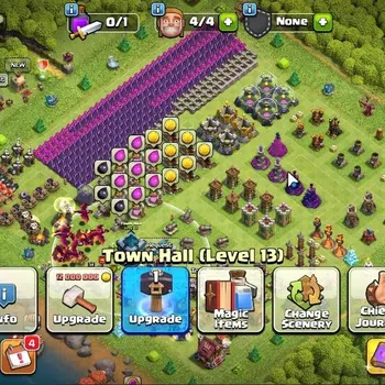 Clash of Clans Accounts High-End LV 52|TH 13-BH 6|HH 6|BK 34,AQ 34,GW 6,MP 13|BM 1|CN ON+1085 Gems|Protect OFF|Take