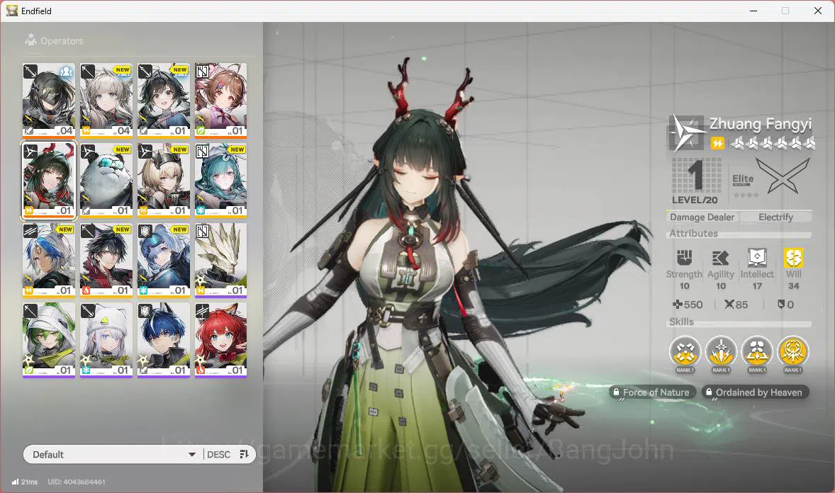 Arknights: Endfield Accounts ASIA|Fresh starter|1 limit| Zhuang Fangyi, Ardelia image 12