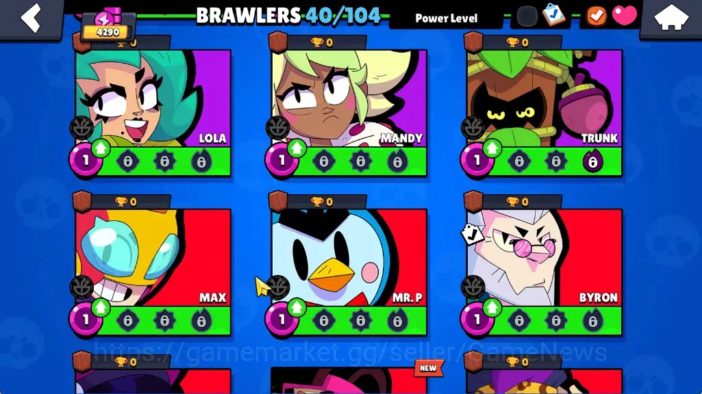 Brawl Stars Accounts 4290 Trophy|40 Brawlers 4 Max|Full Buffies Emz & Frank|8k Bling|1 Legendary(Paper Cordelius),4 12