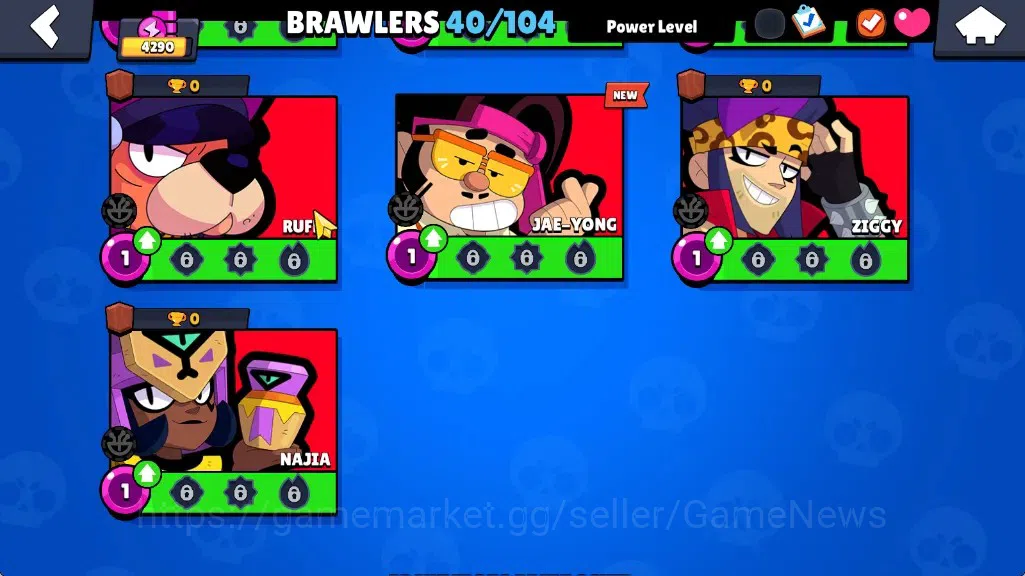 Brawl Stars Accounts 4290 Trophy|40 Brawlers 4 Max|Full Buffies Emz & Frank|8k Bling|1 Legendary(Paper Cordelius),4 13