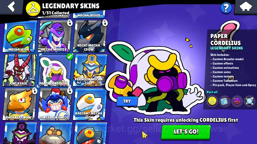 Brawl Stars Accounts 4290 Trophy|40 Brawlers 4 Max|Full Buffies Emz & Frank|8k Bling|1 Legendary(Paper Cordelius),4 14