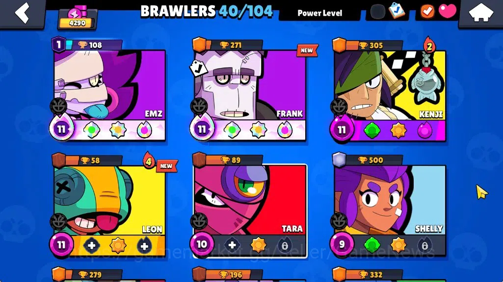 Brawl Stars Accounts 4290 Trophy|40 Brawlers 4 Max|Full Buffies Emz & Frank|8k Bling|1 Legendary(Paper Cordelius),4 7