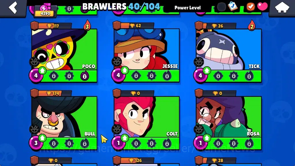 Brawl Stars Accounts 4290 Trophy|40 Brawlers 4 Max|Full Buffies Emz & Frank|8k Bling|1 Legendary(Paper Cordelius),4 9