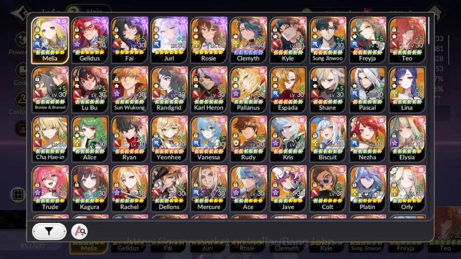 Seven Knights Re:Birth Accounts Global |5 EX7 (Fai,Juri,Roise,Gelidus,Melia)|31 TC image 2