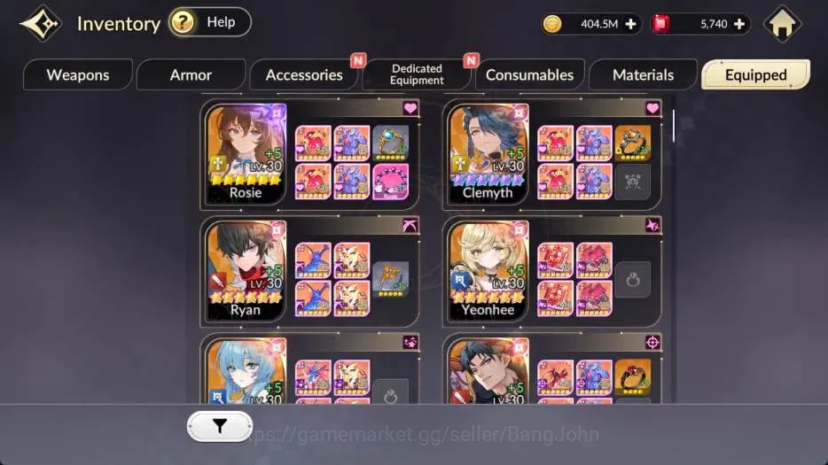 Seven Knights Re:Birth Accounts Global |5 EX7 (Fai,Juri,Roise,Gelidus,Melia)|31 TC image 7